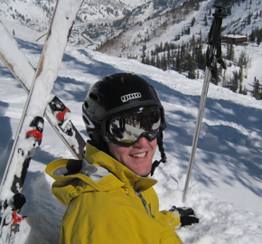 Taking a break while skiing at Snowbird, UT Image 01